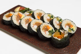 Crisp KS Twice Roasted Seaweed Sheets stay intact for easy handrolls.