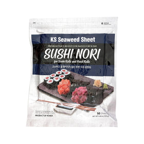 KS Twice Roasted Seaweed Sheets packaging preserves freshness.