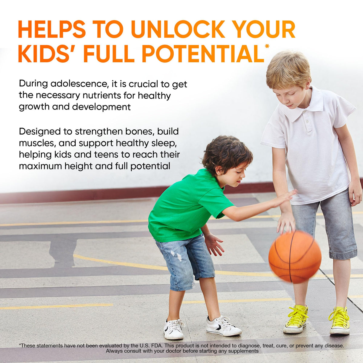KTD BIOLABS Kids Protein Shake bottle showing serving size for daily routine.