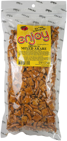 KTM Premium Arare open bag shows crunchy crackers ideal for gatherings.