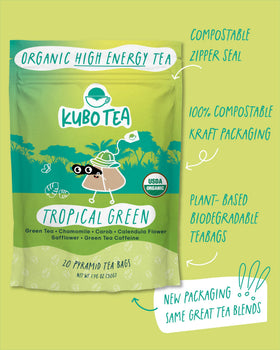 Kubo Tea chamomile carob safflower flavor blend aroma evoking tropical notes