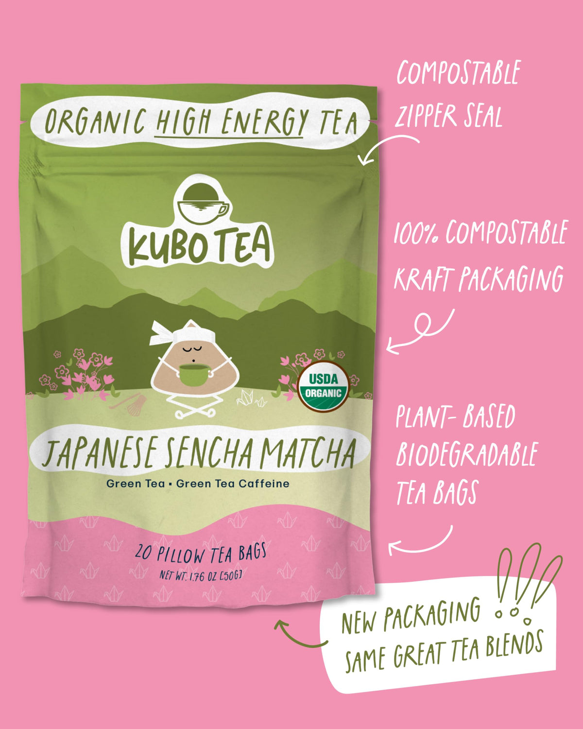 Kubo Tea compostable packaging supports sustainable brewing