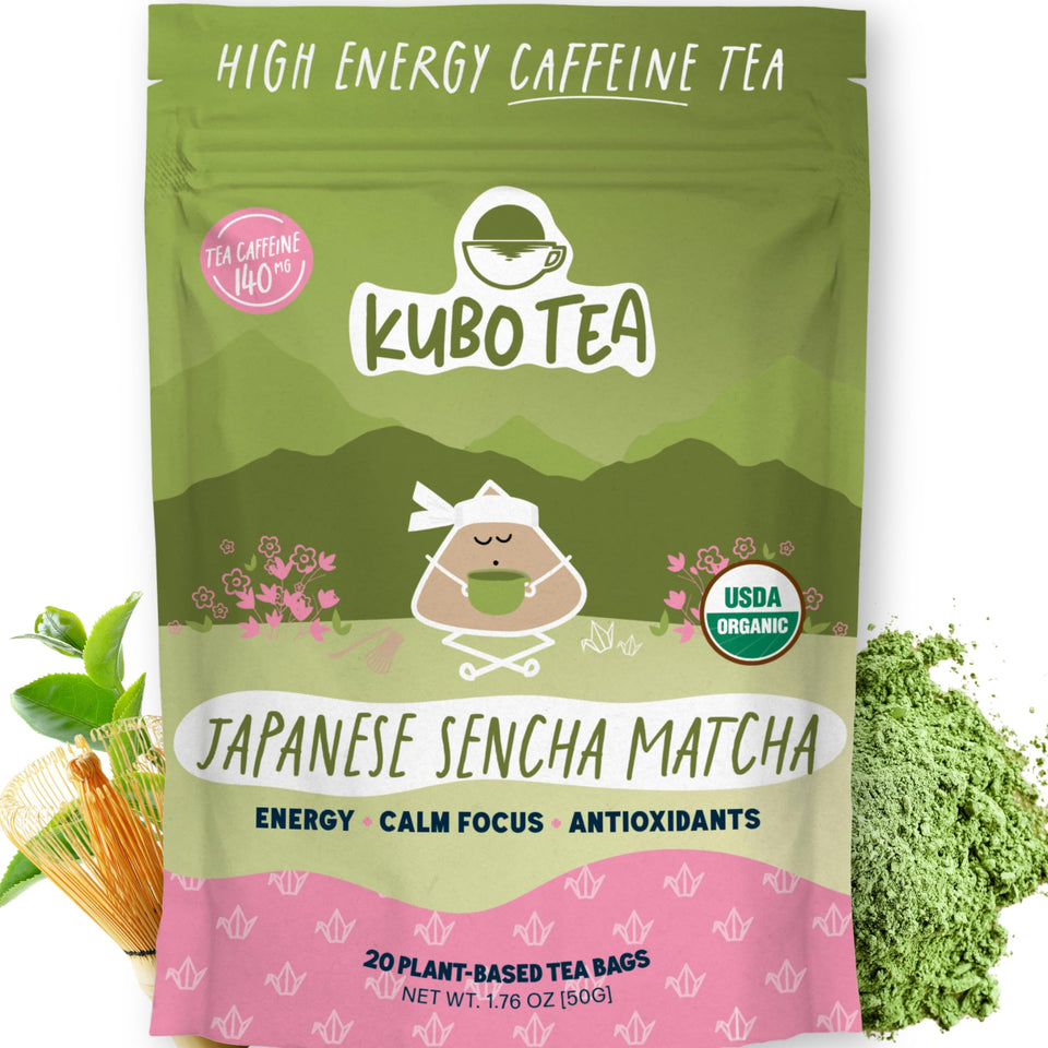 Kubo Tea Japanese matcha tea bags pyramid for premium flavor in a quick cup