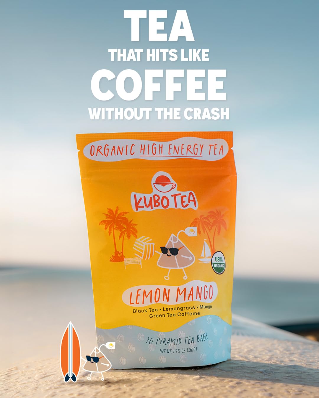 Kubo Tea lemon-mango black tea steeping releases bold aroma.