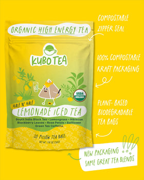 Kubo Tea organic citrus hibiscus blend enhances flavor with natural ingredients.
