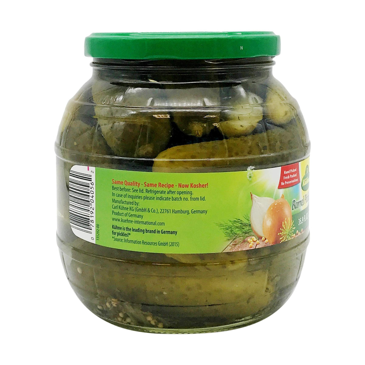 Kuhne Gundelsheim dill onion mustard pickles showcase vibrant textures.
