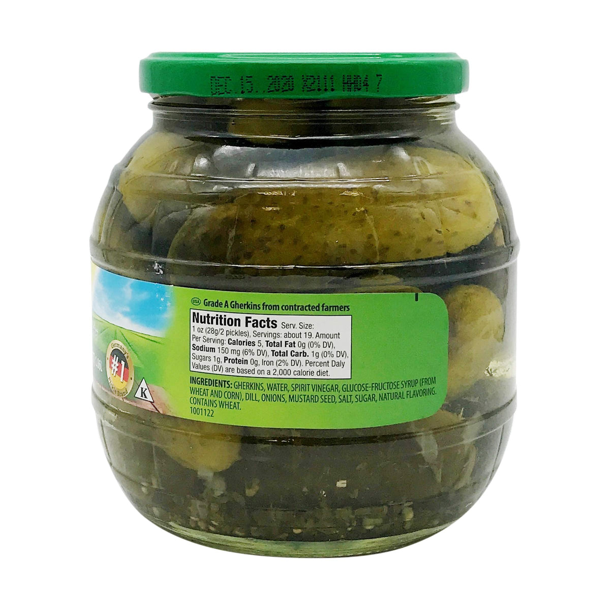 Kuhne Gundelsheim pickles sliced in jar for quick sandwich toppings.