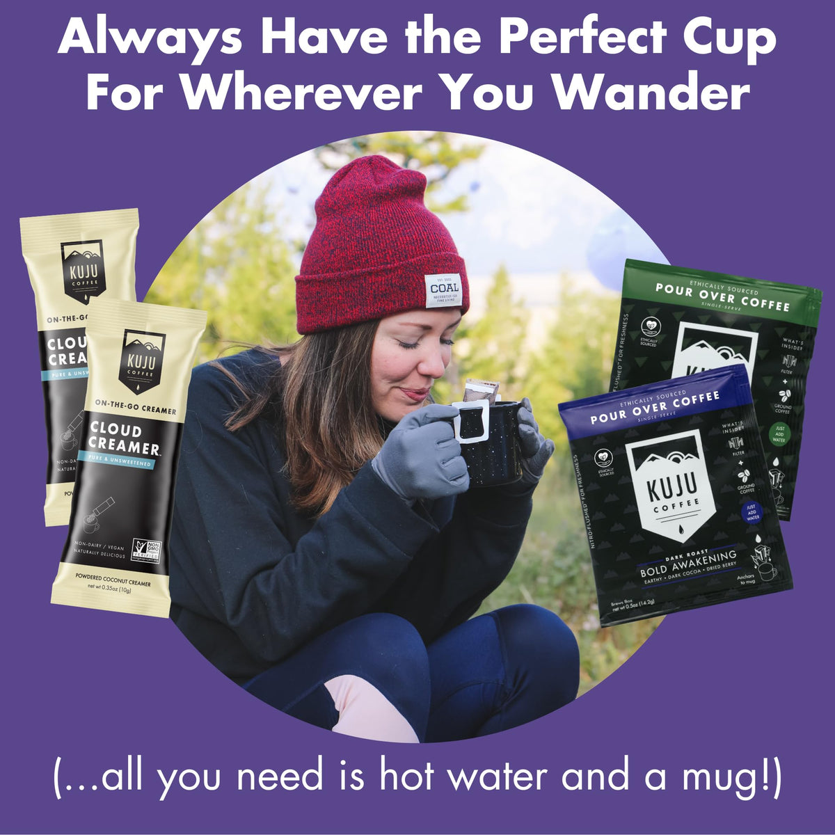 Kuju Coffee single-serve coffee pouch enables quick brew anywhere