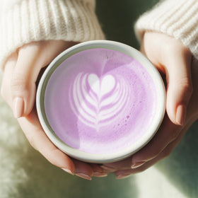 Kuli Kuli Latte mug with steam signals a quick plant-based latte