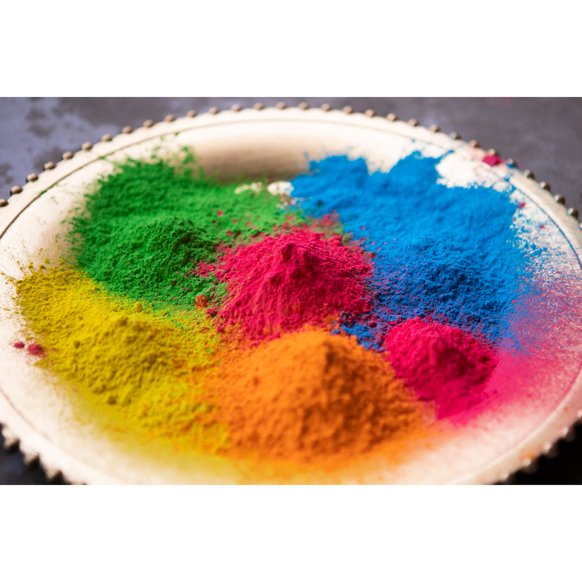 Kulture Khazana Holi color powder on skin is gentle and easy to rinse.