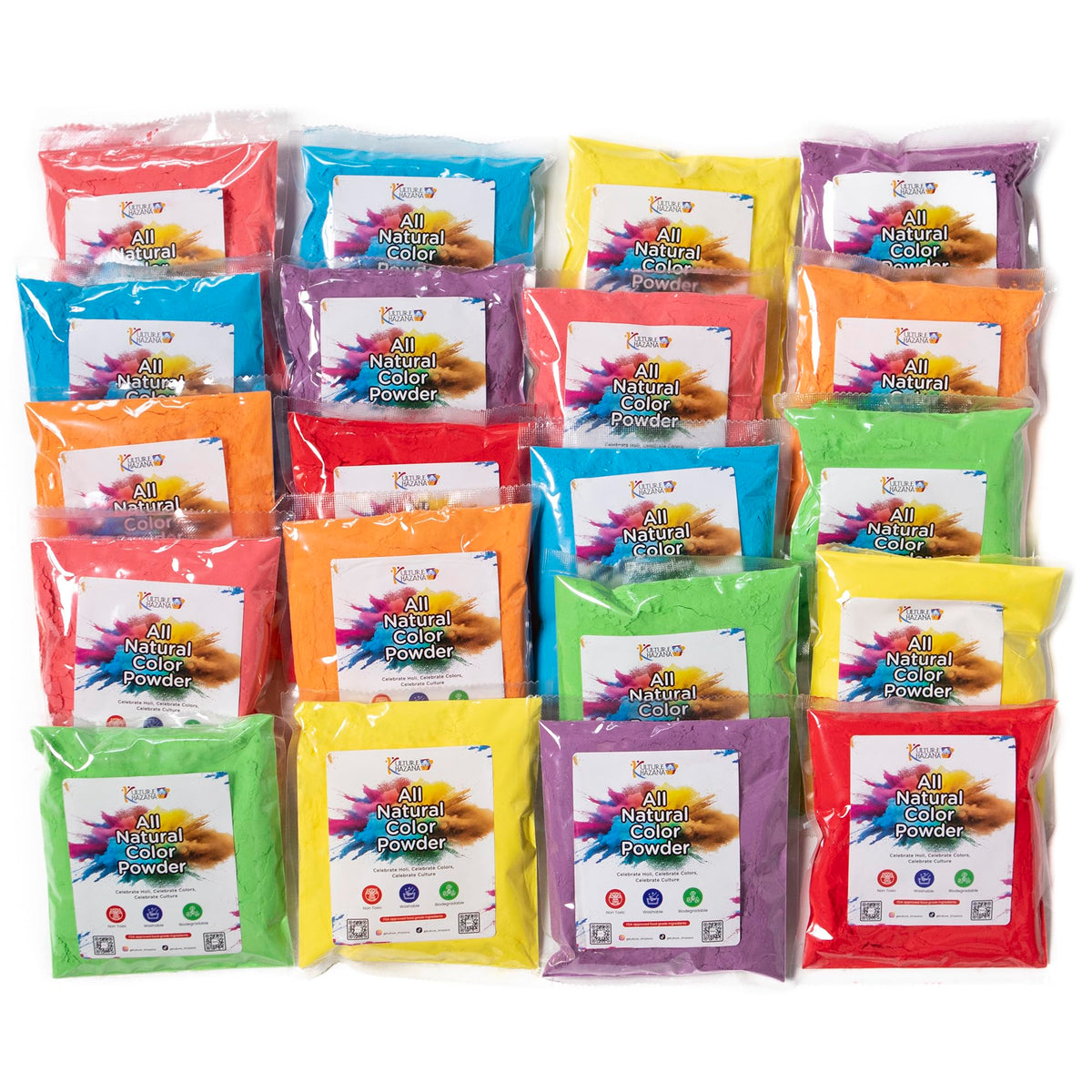 Kulture Khazana Holi color powder front pack for safe color play