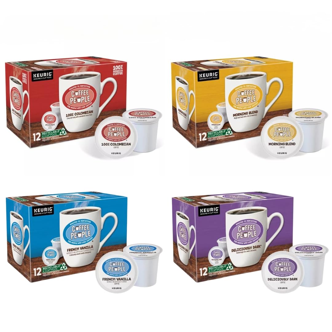 KUPIX coffee variety pack with four Coffee People flavors for versatile home or office brews.