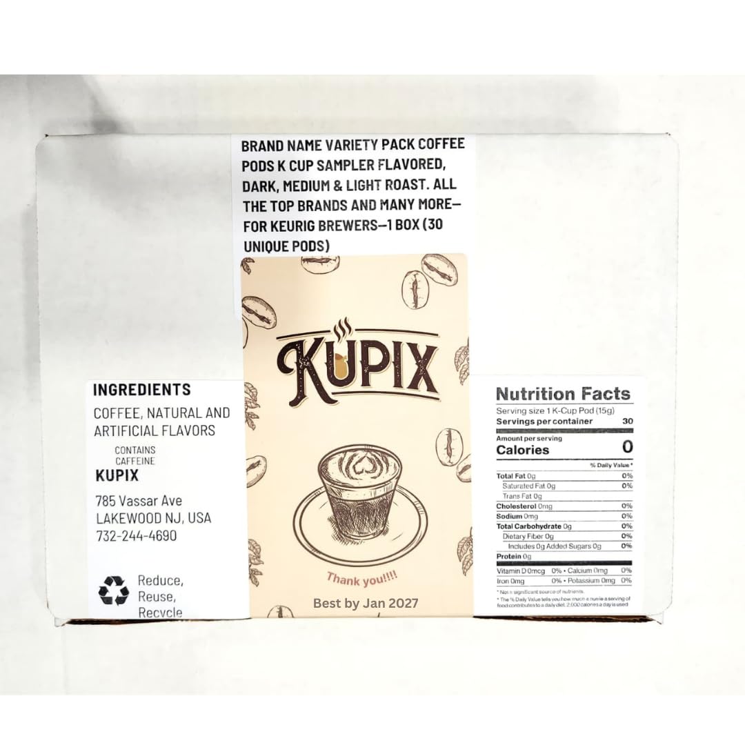 KUPIX flavored and classic coffee pods arranged for easy daily brewing.