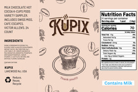 Kupix steaming cocoa cup close-up, rich aroma and smooth texture