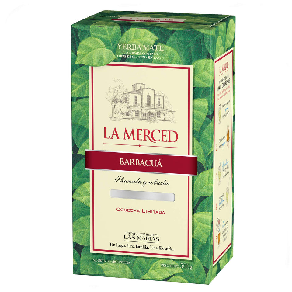 Kurupi La Merced Barbacua Yerba Mate 500g premium dried leaves for bold flavor.