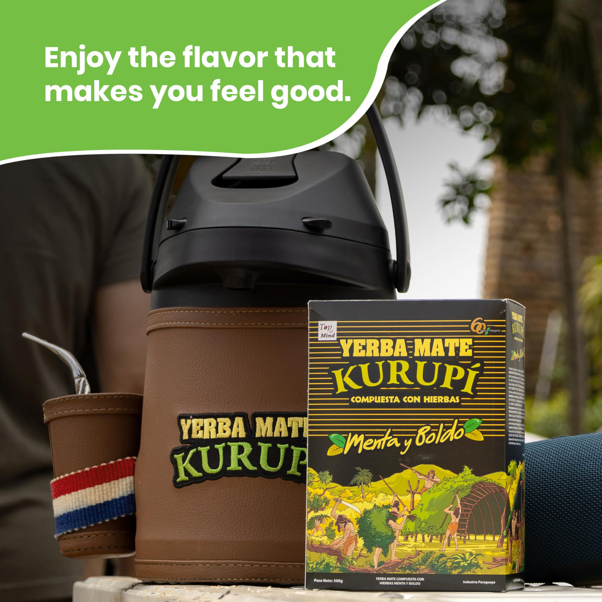 Close-up of Kurupi mate leaves for a smooth cup.