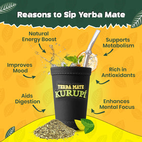 Brewing Kurupi Menta Boldo in a cup to release aroma.