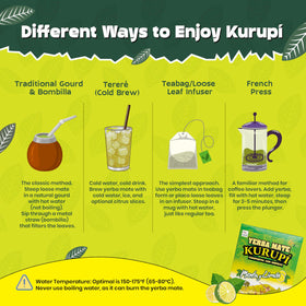 Pouring Kurupi Yerba Mate Menta Boldo into a traditional gourd.