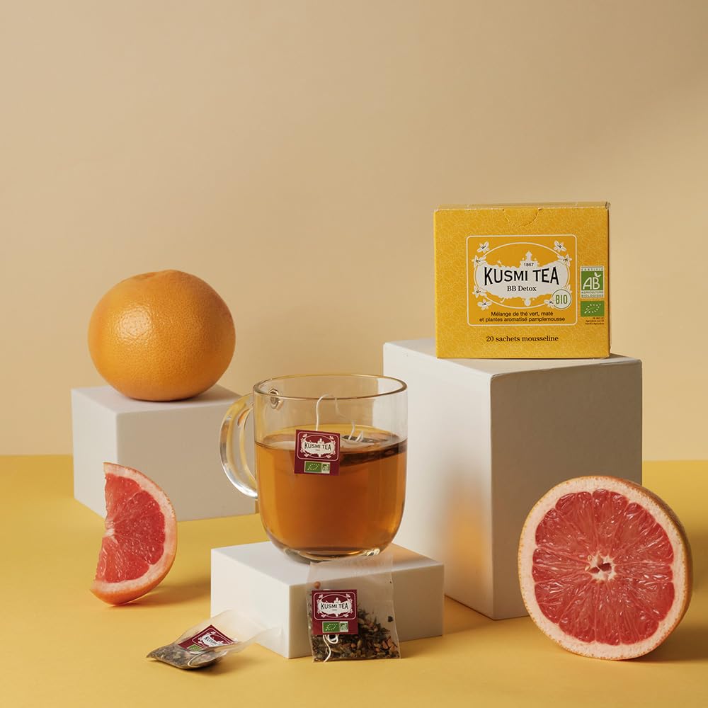 Kusmi Tea BB Detox organic-packaging-france image emphasizes eco-friendly packaging.