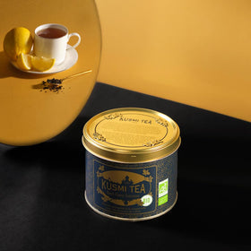 Kusmi Tea Earl Grey Intense brand label signals French craft and quality.