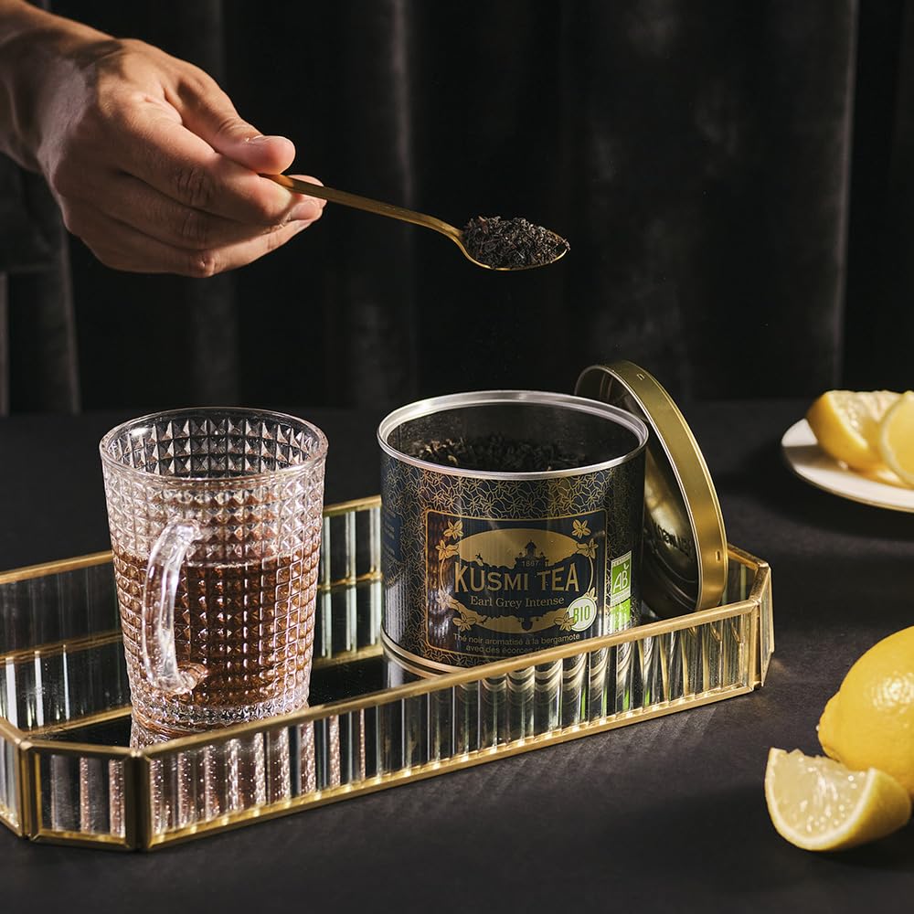 Kusmi Tea Earl Grey Intense lemon rind adds bright citrus notes to your brew.