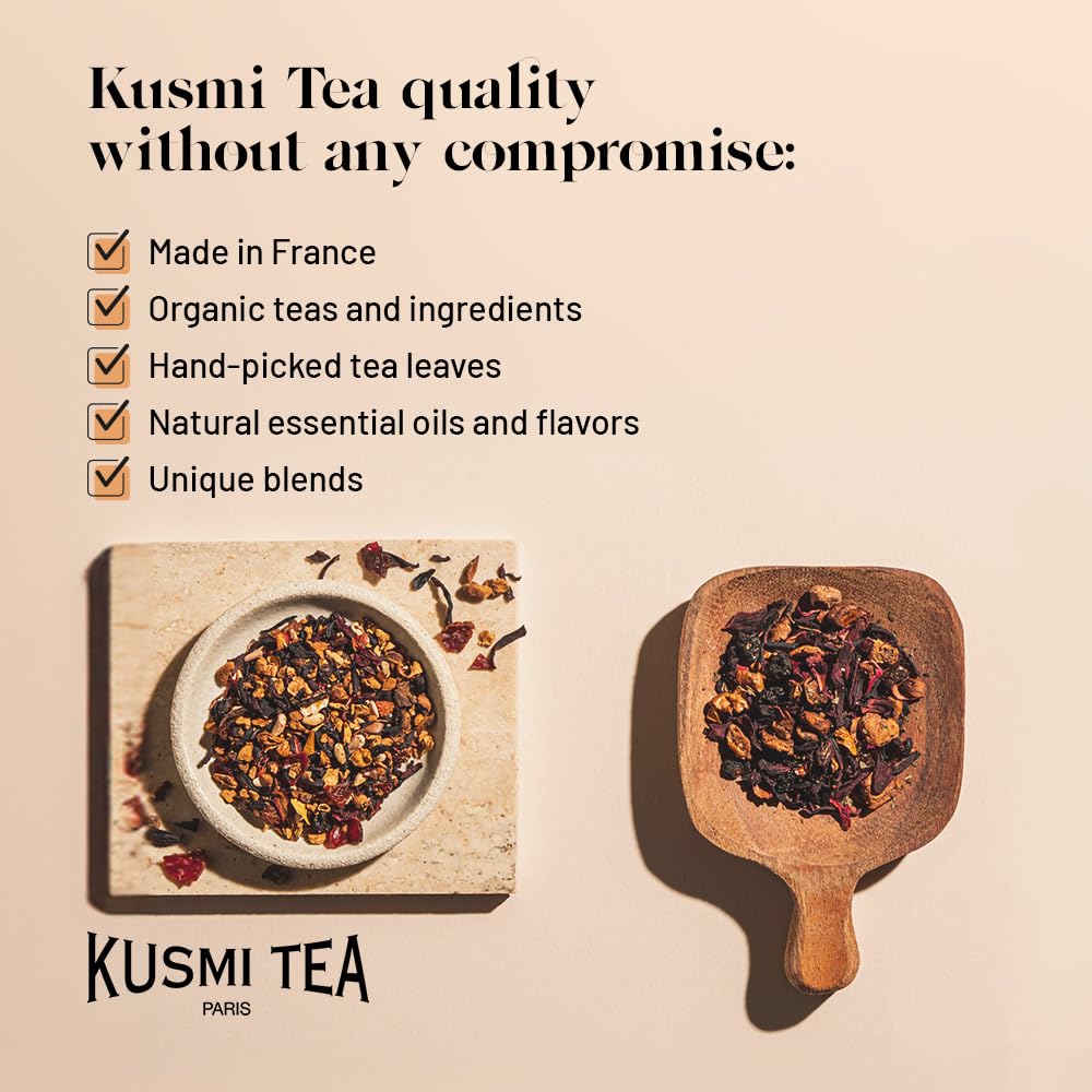 Kusmi Tea Earl Grey Intense steeping cup guides perfect brew time and flavor.