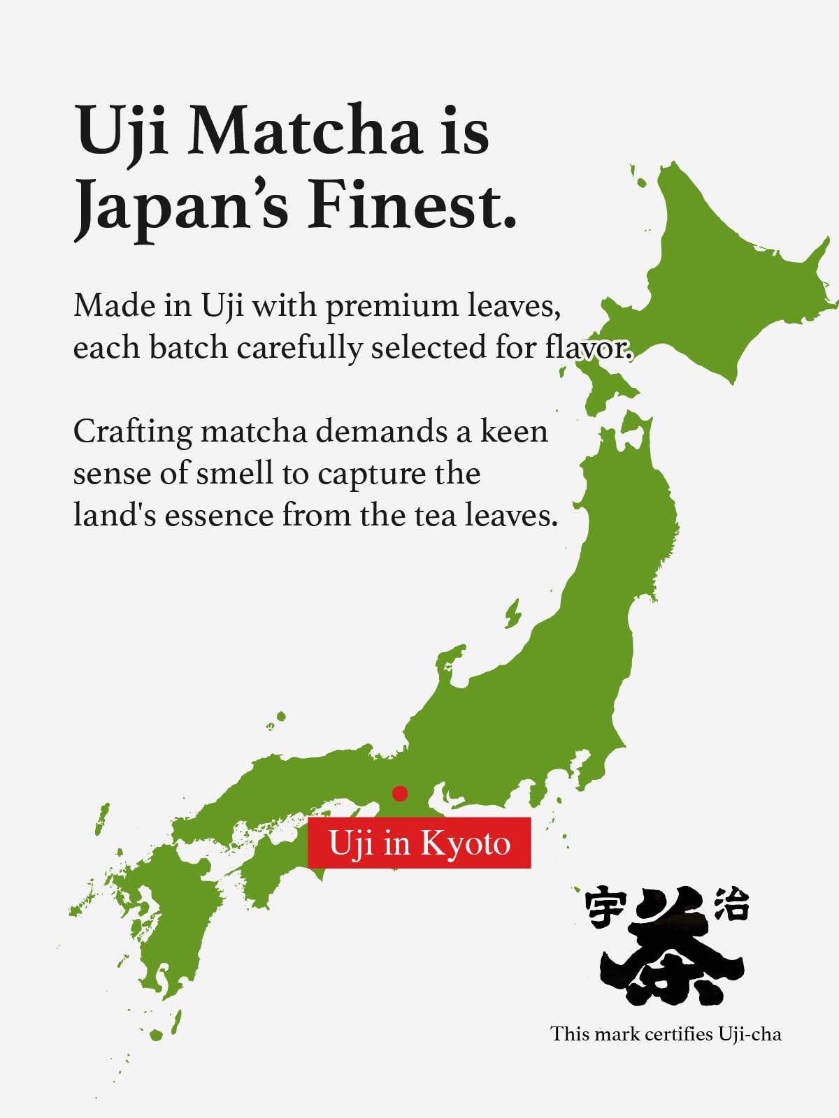 KYOHAYASHIYA Asamidori green tea fields in lush, natural color.