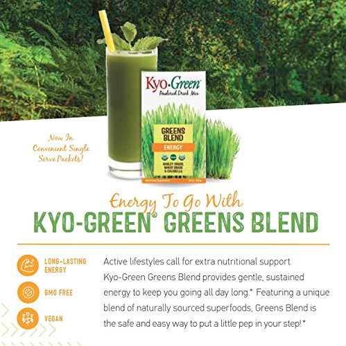 Kyolic Kyo-Green glass with prepared drink for a refreshing nutrition boost