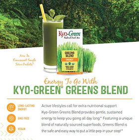 Kyolic Kyo-Green glass with prepared drink for a refreshing nutrition boost