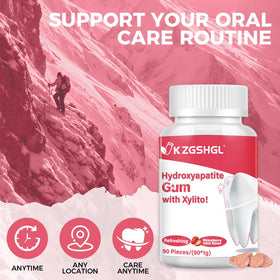 K ZGSHGL Hydroxyapatite Gum strawberry flavor for long-lasting freshness.