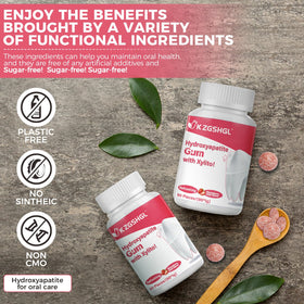 K ZGSHGL Hydroxyapatite Gum with xylitol supports cavity defense.