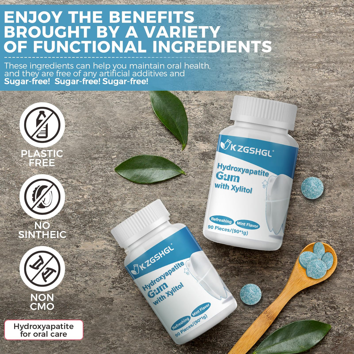 K ZGSHGL sugar-free gum offers a minty, guilt-free daily option.