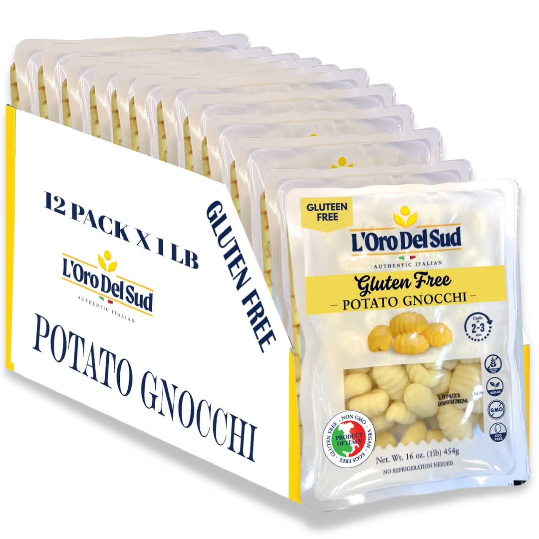 L'Oro Del Sud gluten-free potato gnocchi pack ready to cook in minutes.