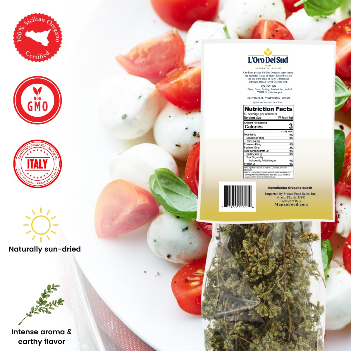 L'Oro Del Sud oregano enhances pizzas and pastas with Mediterranean flavor