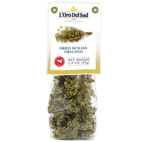L'Oro Del Sud oregano stem, dried in Sicily, preserves fresh aroma for dishes