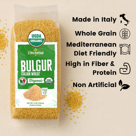 Tabbouleh-ready bulgur dish featuring L'Oro Del Sud bulgur.