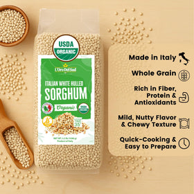 L'Oro Del Sud sorghum in soups and salads, adds texture and fiber