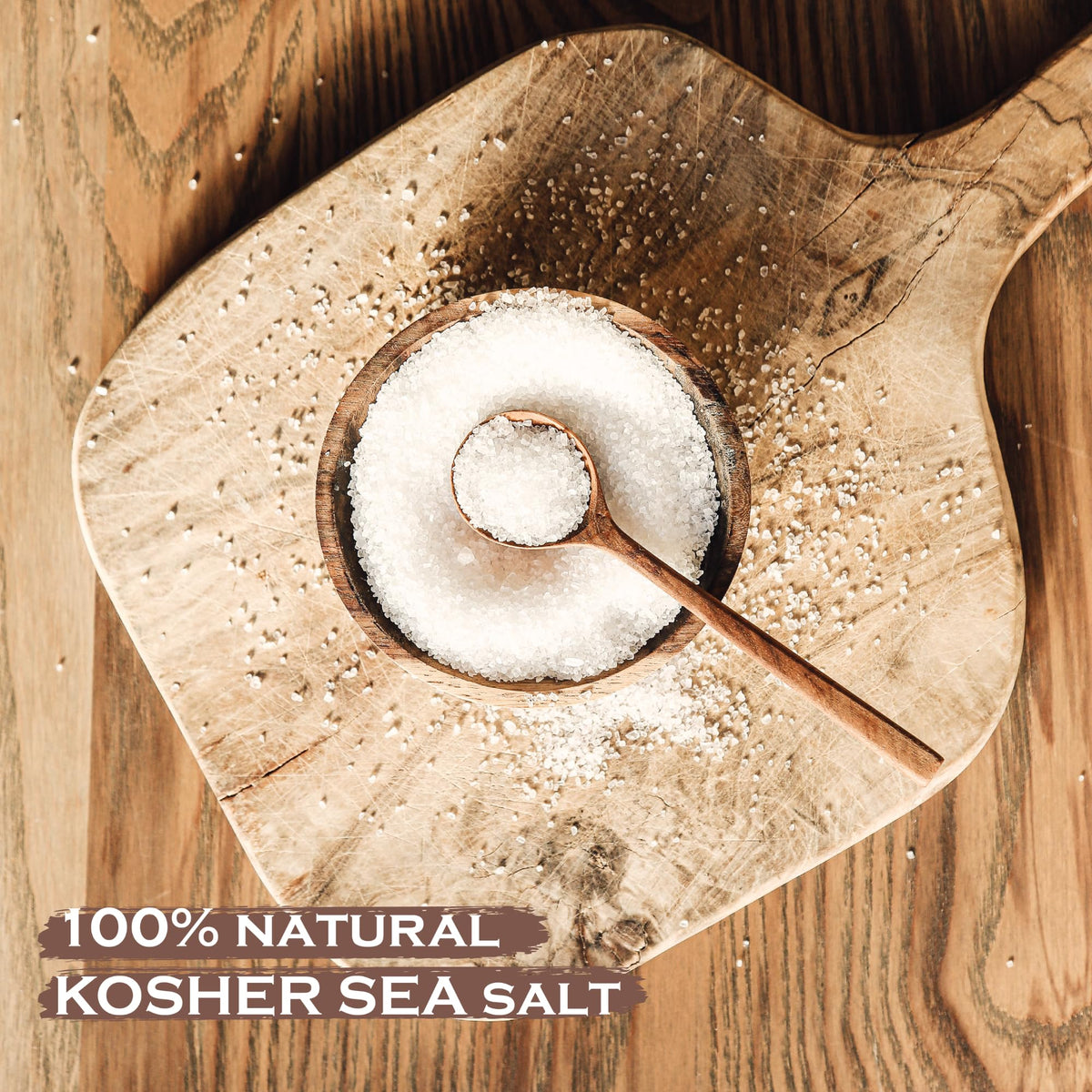Label on La Baleine Kosher Sea Salt indicating Kosher readiness.