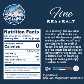 La Baleine sea salt canister pour-action demonstrates easy dispensing for everyday cooking.