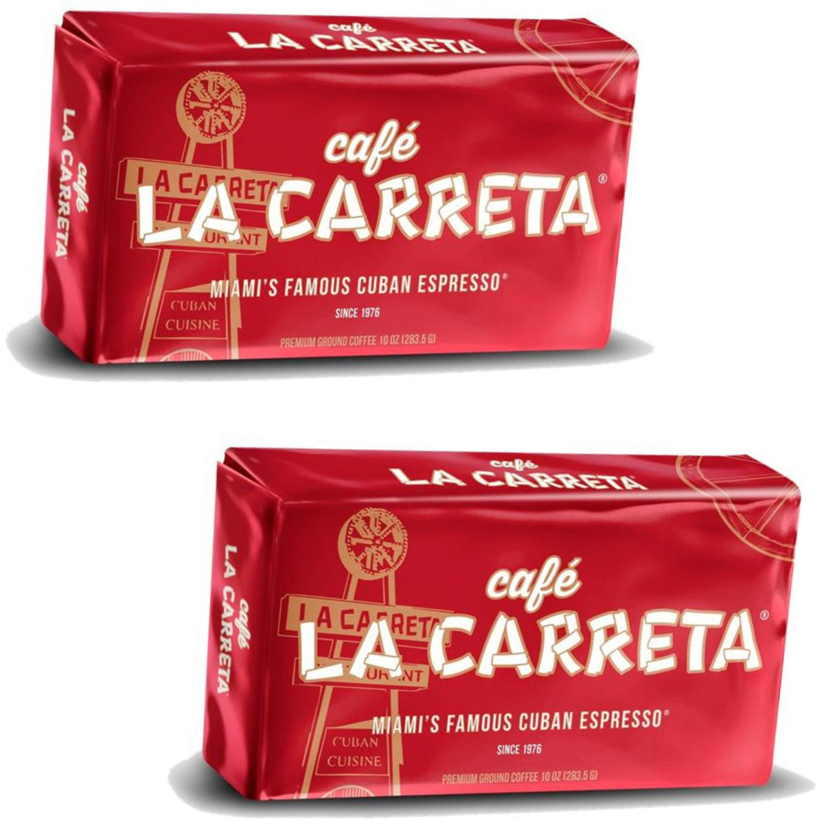 La Carreta espresso ground coffee two-pack for home espresso lovers