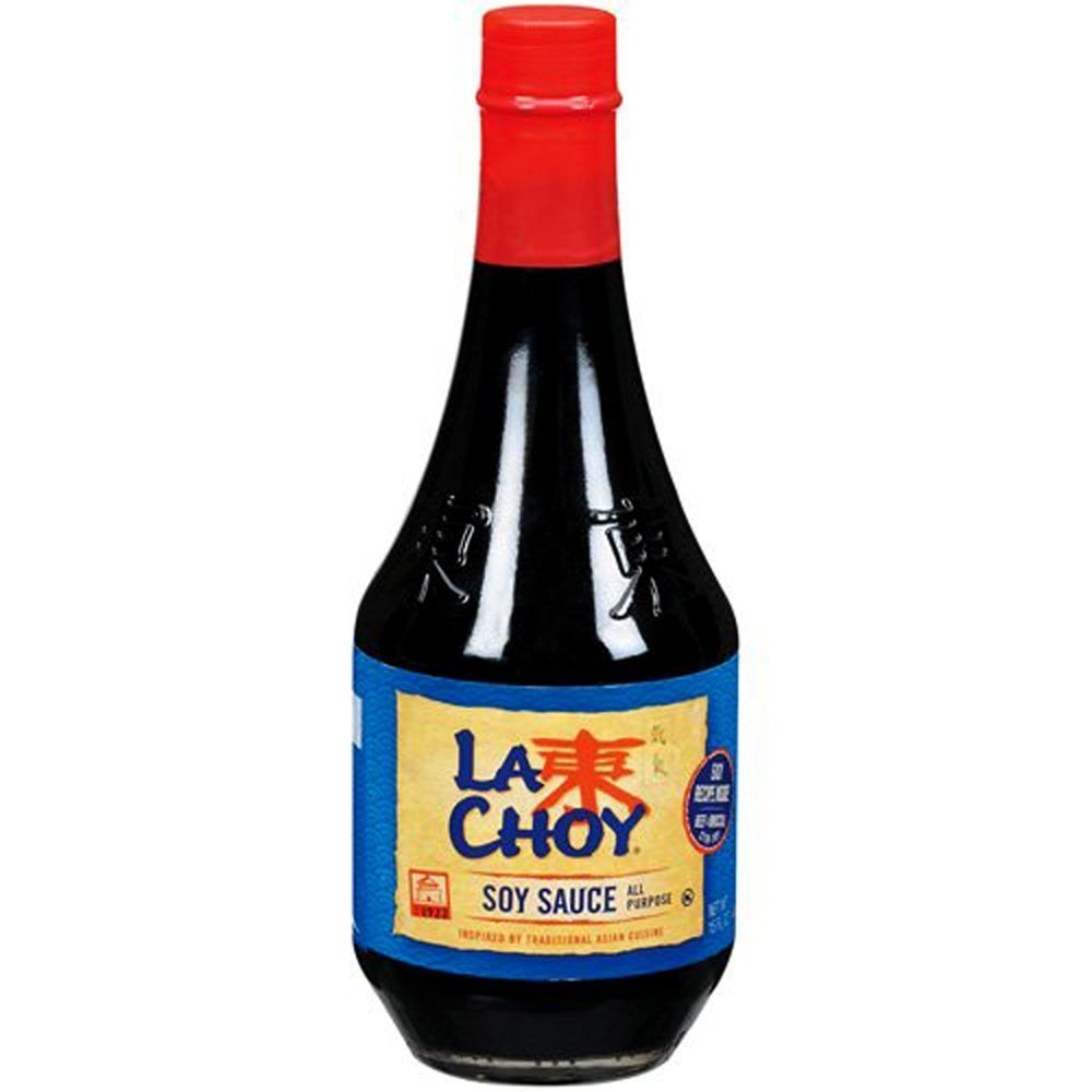 La Choy All Purpose Soy Sauce 2-pack bottles for stir-fries and marinades.