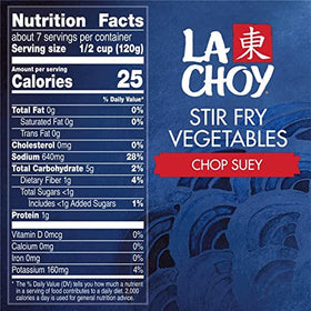 La Choy Chop Suey Vegetables pack, ideal for fast stir-fries and bowls.