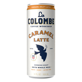 La Colombe Caramel Draft Latte froth-milk-swirl highlights silky texture and indulgent aroma.