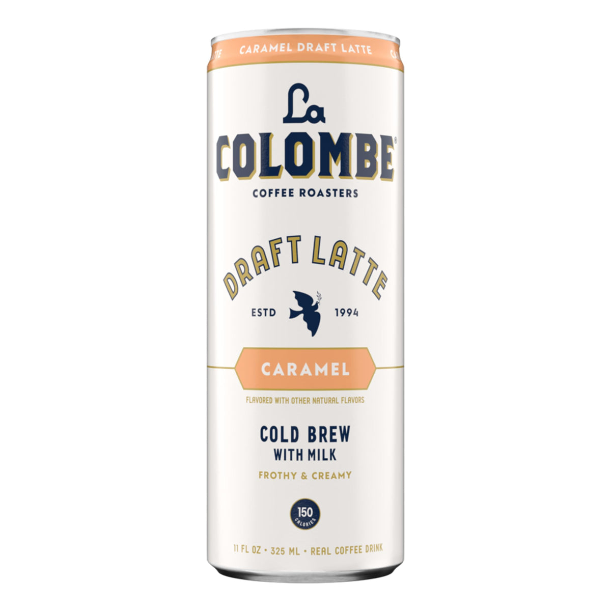 La Colombe Caramel Draft Latte on-the-go-setup communicates portable coffeehouse satisfaction.