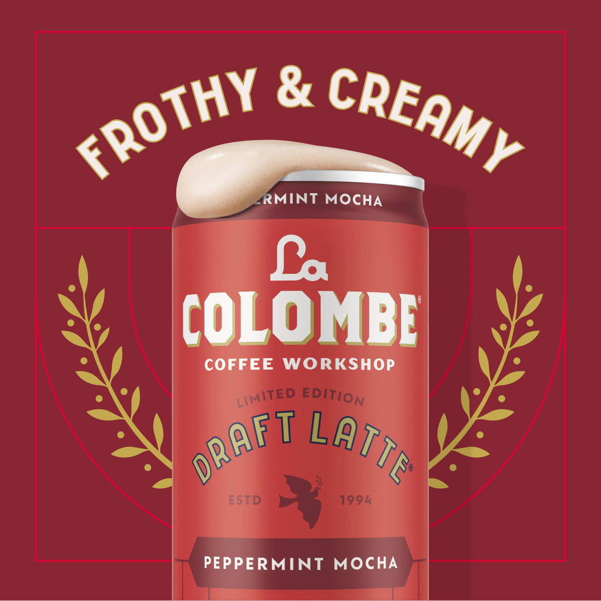 La Colombe Draft Latte sip-thru lid for enhanced sipping.
