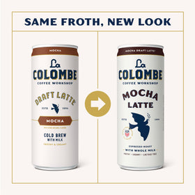 La Colombe Mocha Draft Latte foam close-up highlights rich mocha flavor