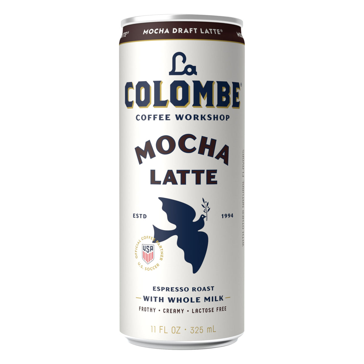 La Colombe Mocha Draft Latte can reveals 120 mg caffeine for alertness