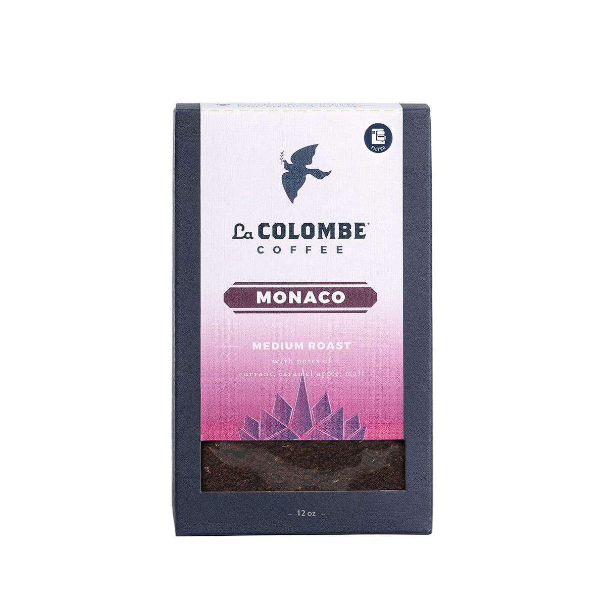 La Colombe Monaco ground coffee bag front view for bold mornings