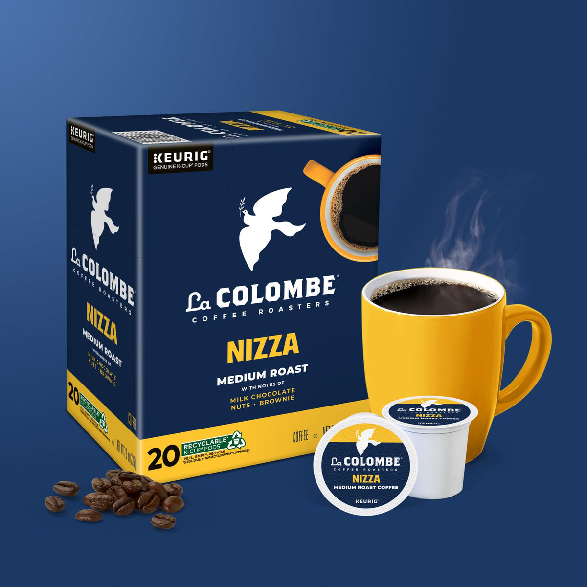 La Colombe Nizza box label back conveys sourcing and sustainability notes