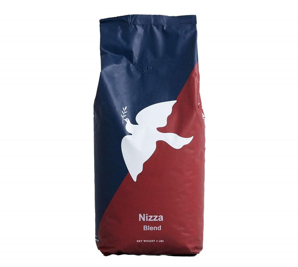 La Colombe Nizza medium roast whole beans in a 5 lb box, ideal for rich espresso and brew